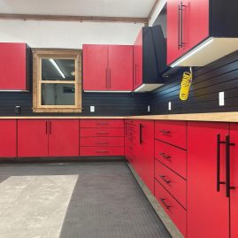 Race Day Red Garage Cabinets in Minneapolis